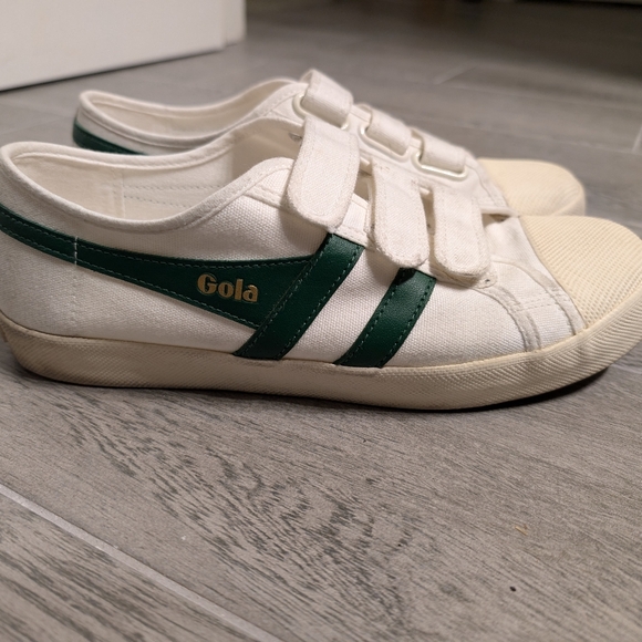 Gola Coaster white and green Velcro closure sneakers - Picture 1 of 4